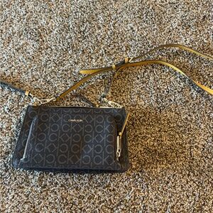 Calvin Klein Black Crossbody Bag with Gold Chain